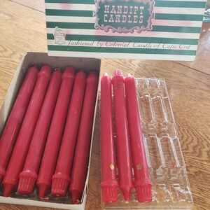 Vtg (9) Colonial Candle Of Cape Cod - Red Classic Taper Candles- 10" Tall